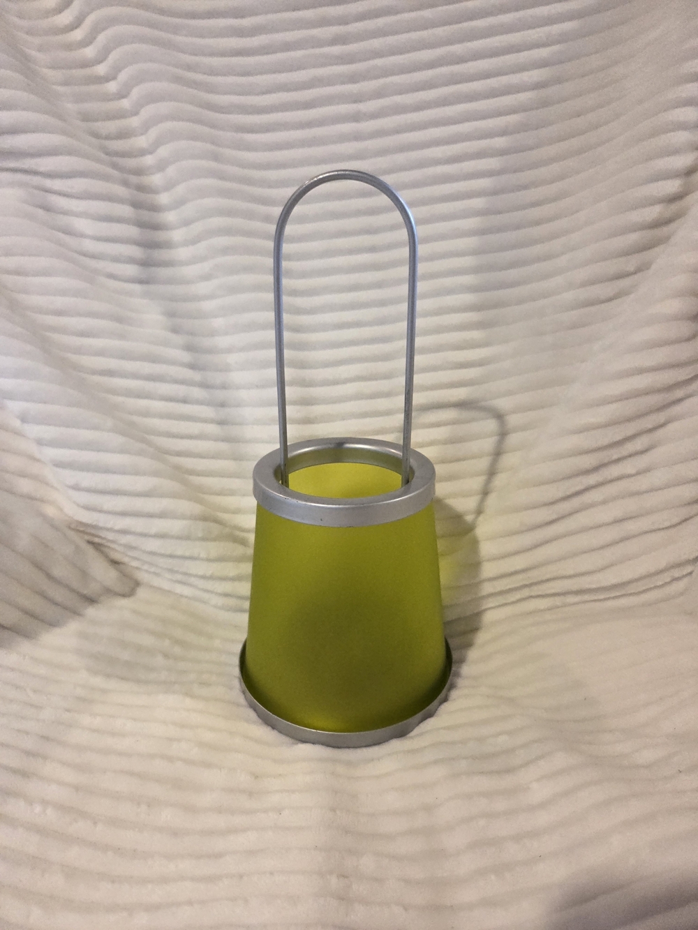 Illuminations Green Frosted Glass Lantern with Silver Handle